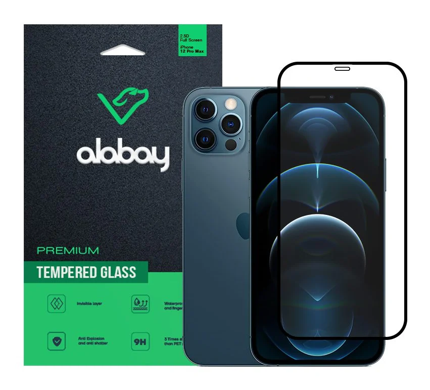 Захисне скло Alabay для iPhone 12 Pro Max Anti Static (Black)