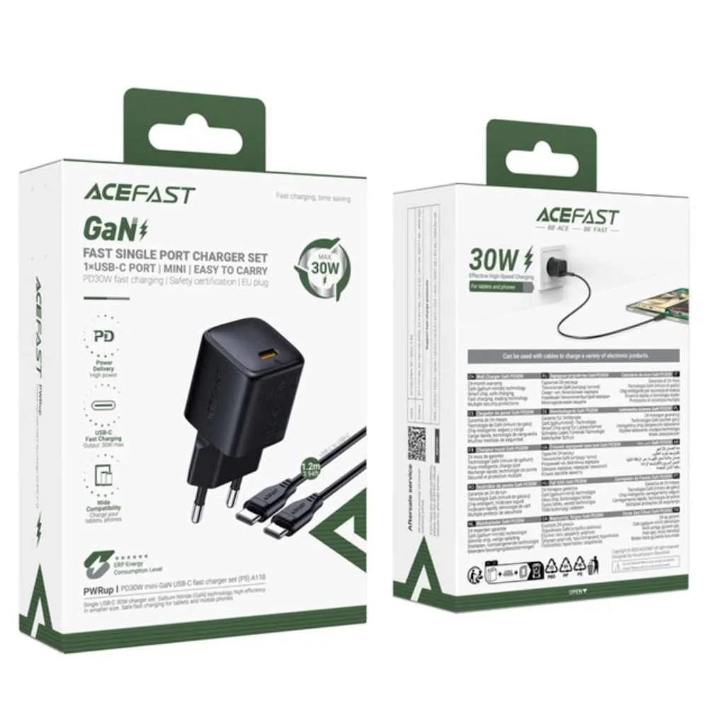 Адаптер Acefast A118 PD30W mini GaN USB-C