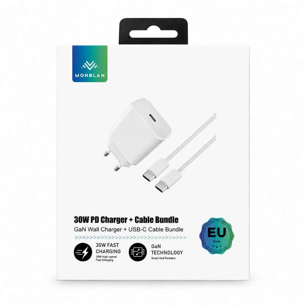 Комплект Monblan адаптер 30W USB-C + кабель USB-C to USB-C A2 Master Duo Series