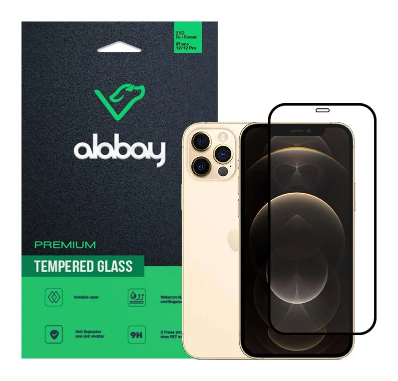 Захисне скло Alabay для iPhone 12/12 Pro Anti Static (Black)