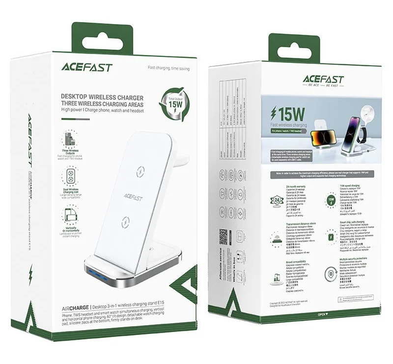 Бездротова зарядка Acefast E15 3in1 Charging Stand