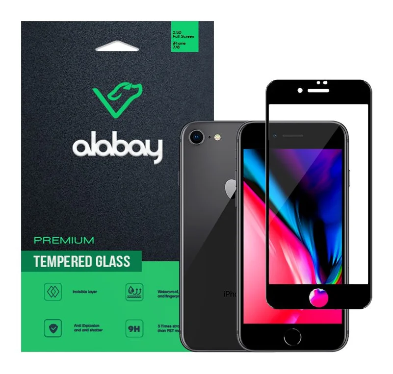 Захисне скло Alabay для iPhone 7/8 Anti Static (Black)