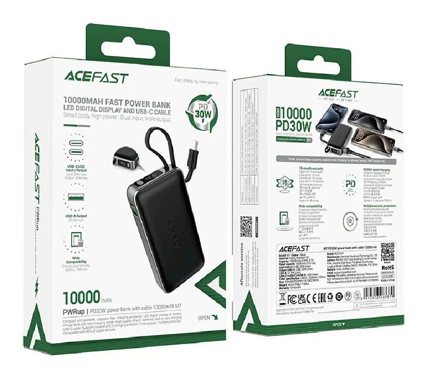 PowerBank Acefast M7 PD30W with cable 10000mAh
