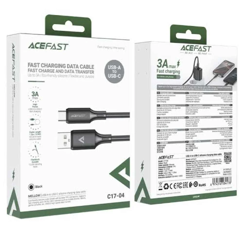 Кабель Acefast C17-04 USB-A to USB-C Silicone Series