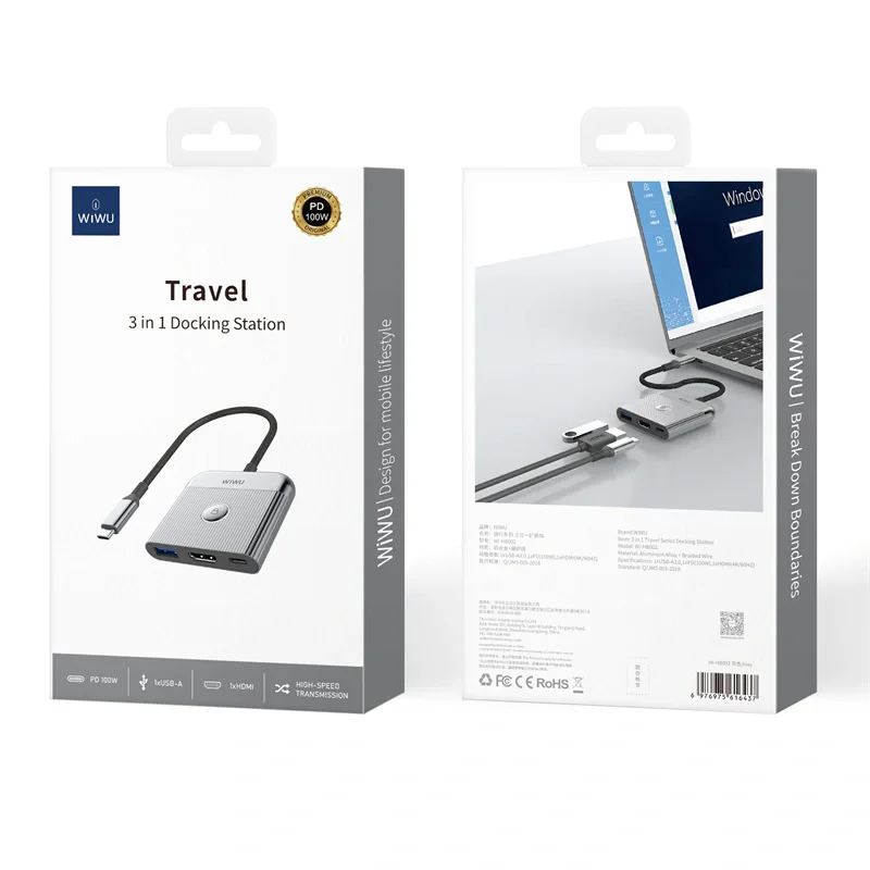 Перехідник Wiwu 3in1 Wi-HB002 Traveling Series