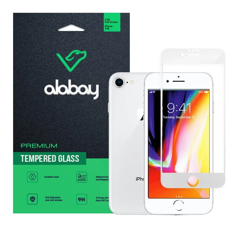 Захисне скло Alabay для iPhone 7/8 Anti Static (White)