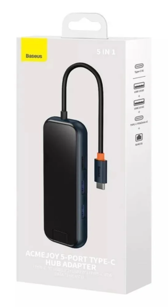 Перехідник Baseus AcmeJoy 5in1 USB-C to HDMI+2xUSB3.0+USB2.0+USB-C PD&Data