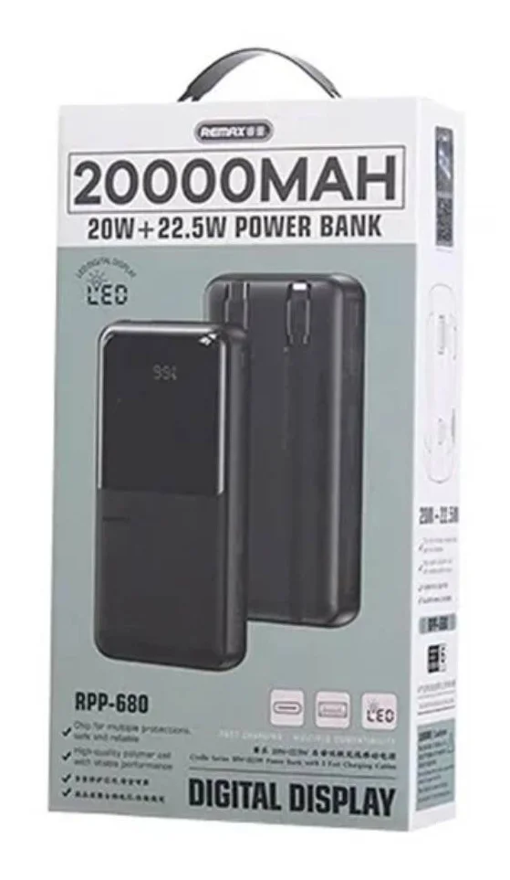 PowerBank Remax RPP-680 20W+QC 22.5W 20000mAh Cynlle Series