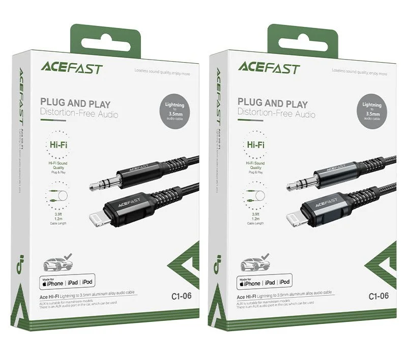 AUX Acefast C1-06 Aluminium Alloy Lightning to 3.5mm