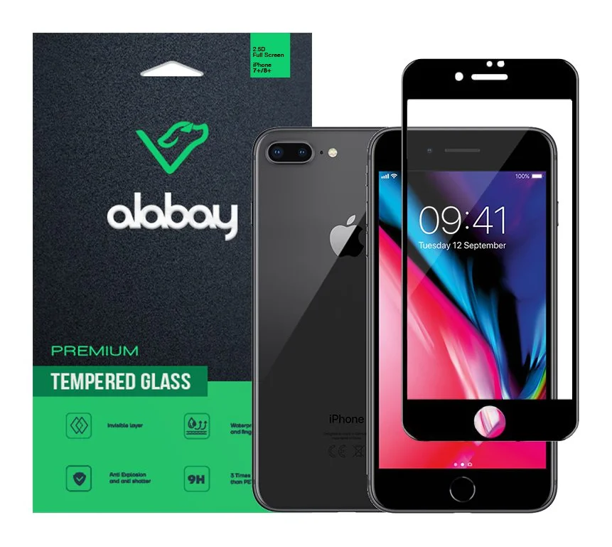 Захисне скло Alabay для iPhone 7+/8+ Anti Static (Black)