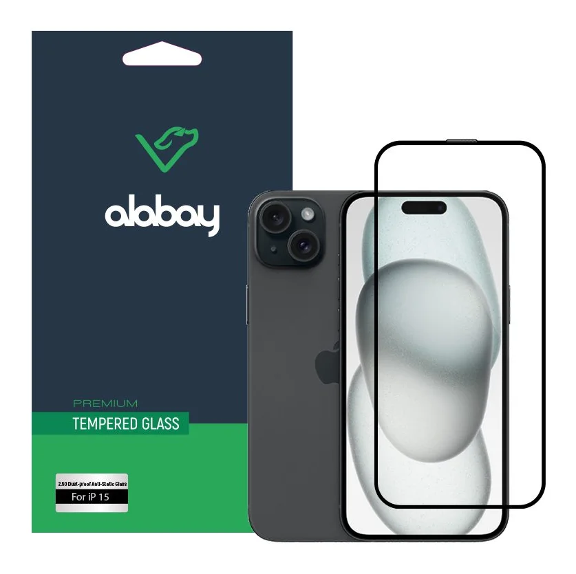 Захисне скло Alabay для iPhone 16/15/14 Pro Anti Static (Black)